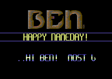 Ben's Nameday