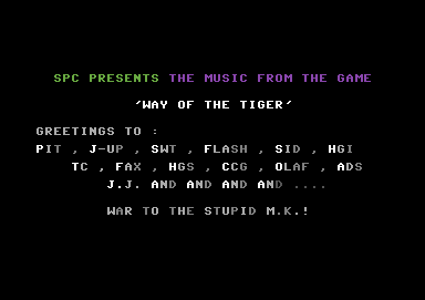 The Music from the Game 'Way of the Tiger'