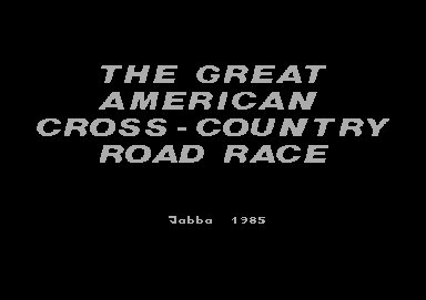 The Great American Cross-Country Road Race
