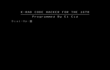 K-Rad Code Hacker for the 1670