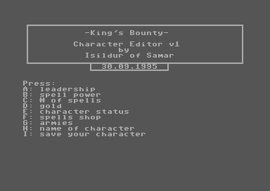 King's Bounty Character Editor V1