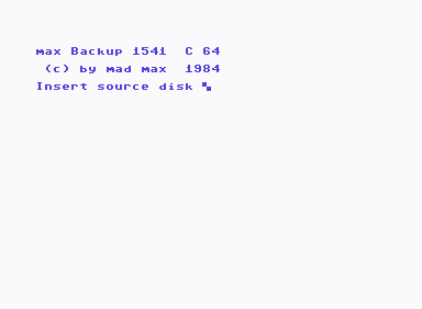 Max Backup 1541 C64
