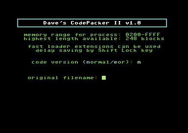 Dave's CodePacker II V1.0